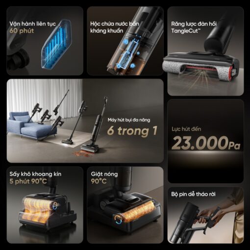 Dreame H13 Dual FlexReach gập nghiêng 180°