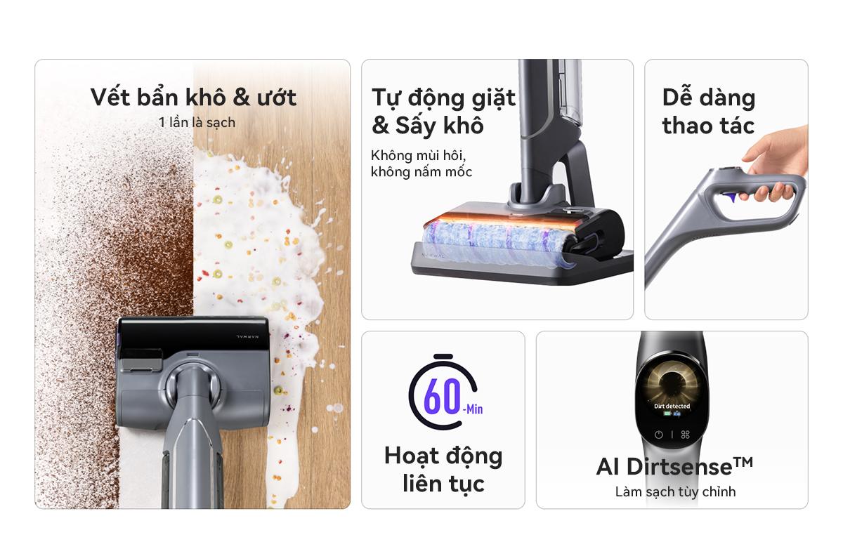 Narwal S20 Pro gập nghiêng 180°