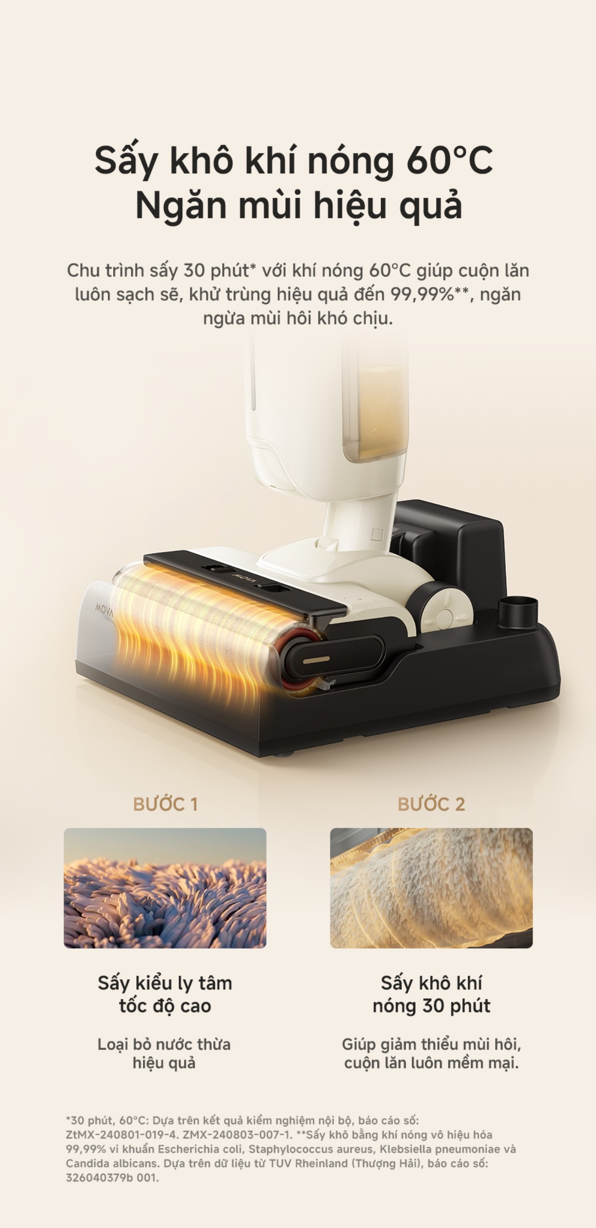 Dreame Mova K30 gập nghiêng 180°