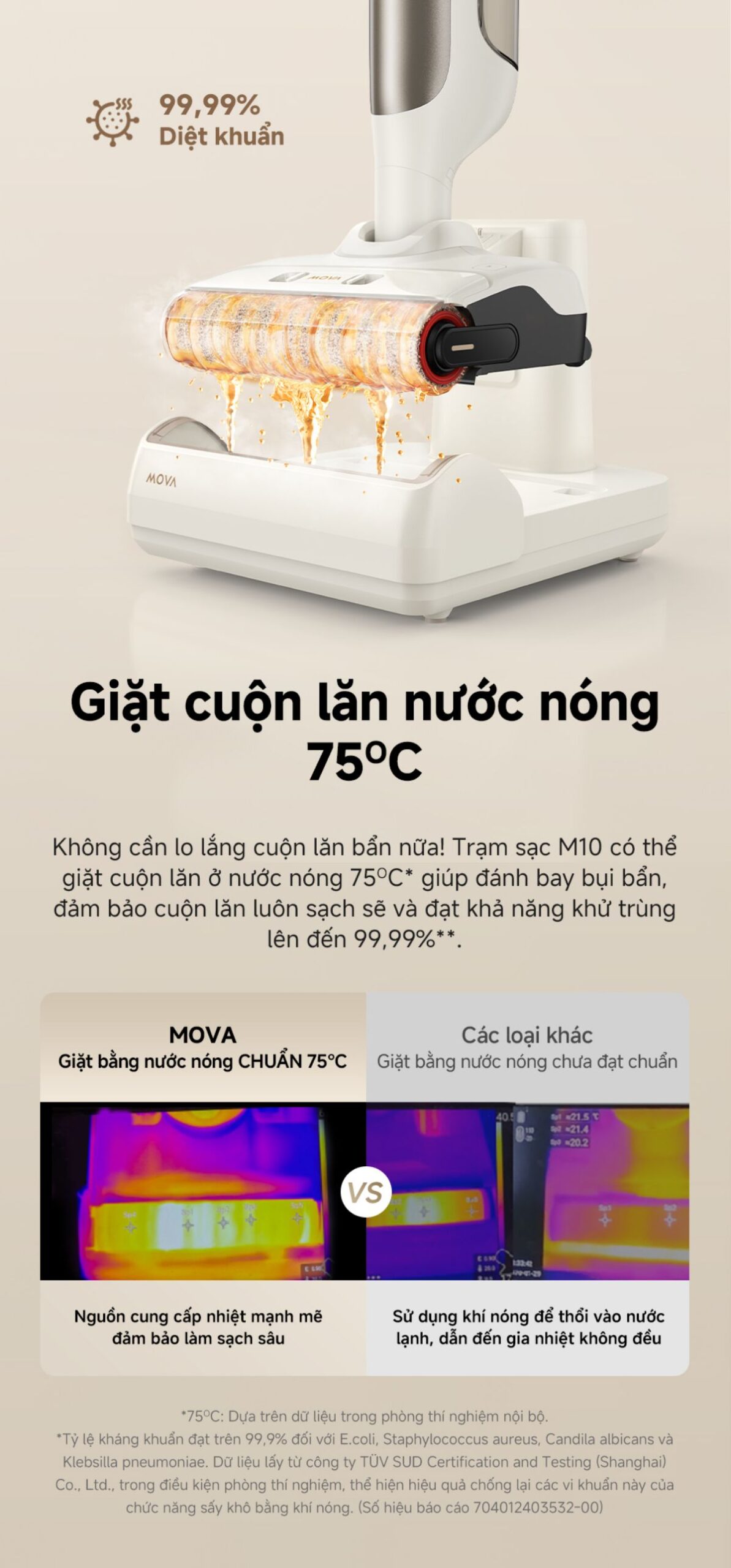 Dreame Mova M10 gập nghiêng 180°