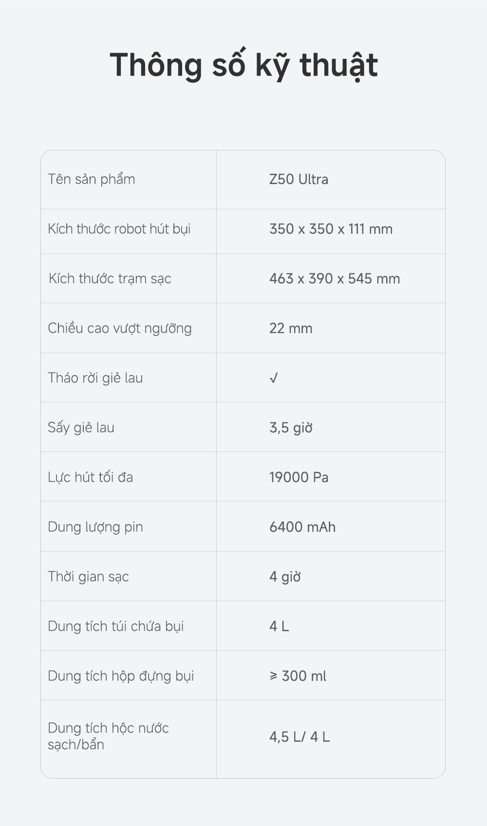 Robot hút bụi Mova Z50 Ultra