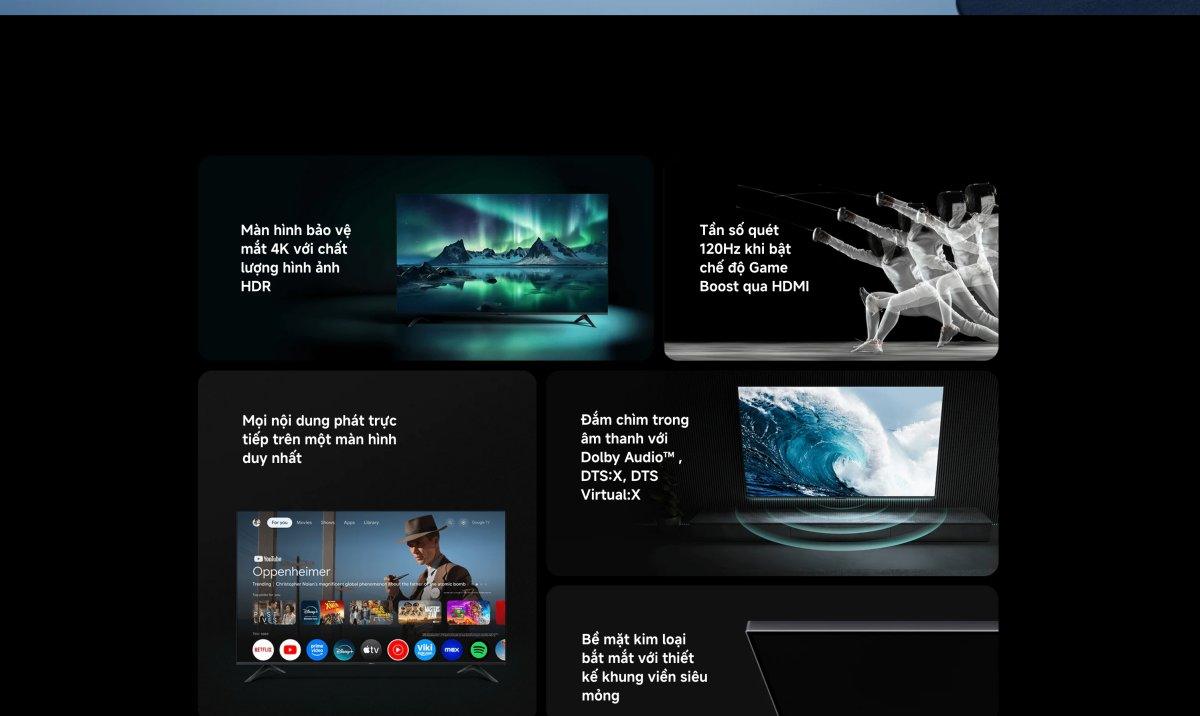 Tivi Xiaomi A 65 Inch - 2026 Bản Quốc Tế - 4K/60Hz - 2GB/8GB