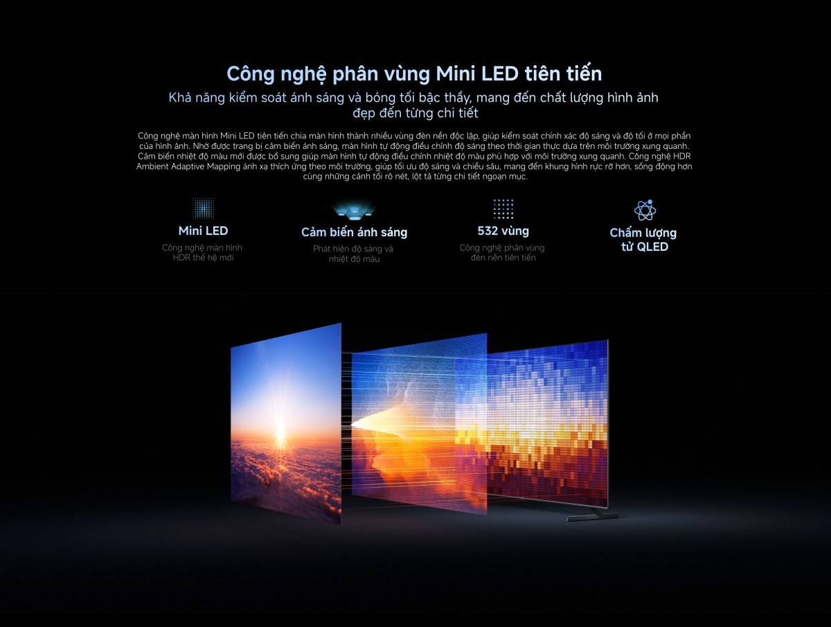 Tivi Xiaomi S Pro Mini LED 65 Inch 2026 - Bản Quốc Tế - 4K/144Hz - 3GB/32GB