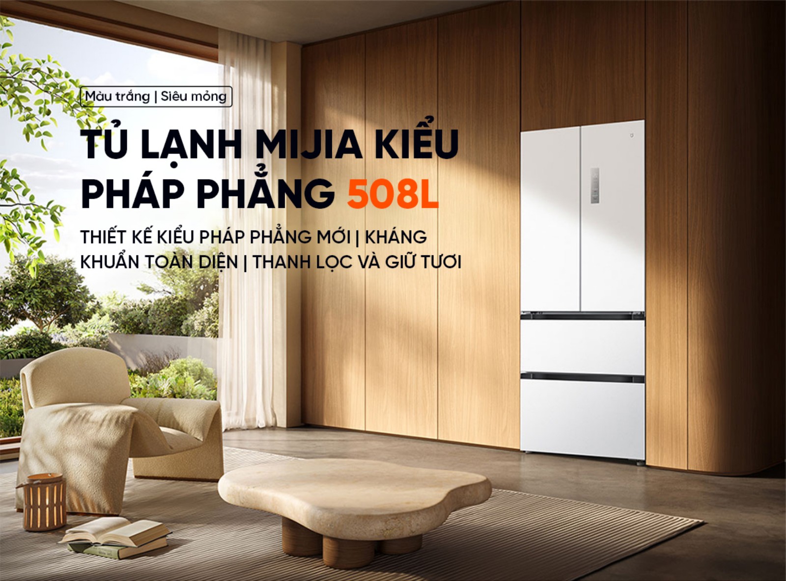 Tủ lạnh Xiaomi Mijia 508L kiểu Pháp, thiết kế siêu mỏng
